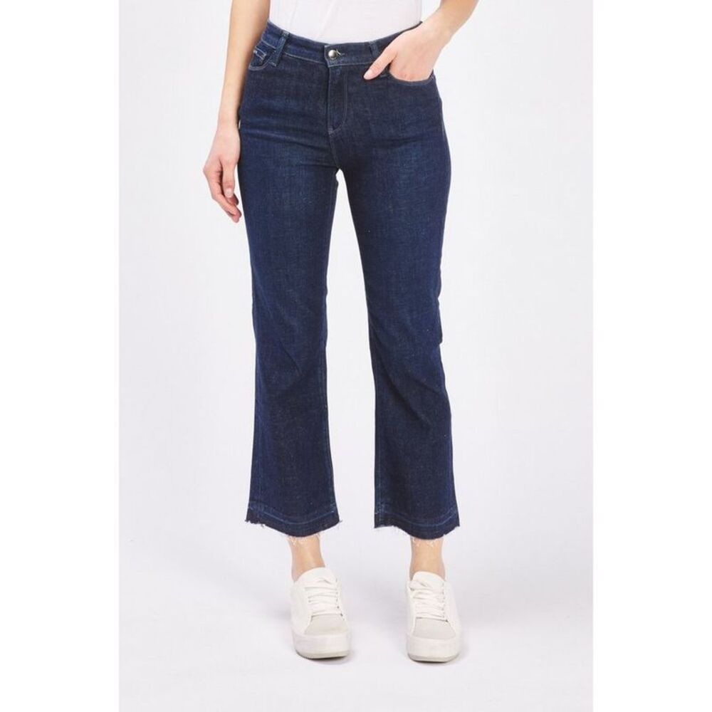 Gas Blue Cotton Flared Women's Jeans